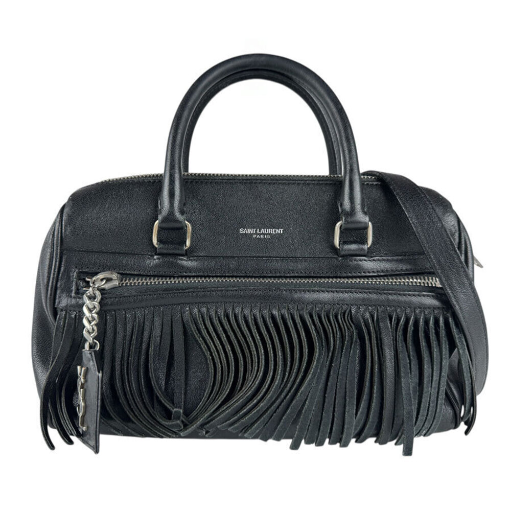 Saint Laurent 2way Shoulder Bag Baby Duffle leather black silver